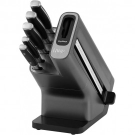  Ninja Foodi StaySharp Knife Block With Integrated Sharpener, 5-Piece Knife Set Includes Chef Knife, Bread Knife, Slicing Knife, Utility Knife, Paring Knife, Stainless Steel K32005UK