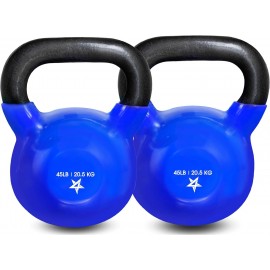 Yes4All Kettlebell Vinyl Coated Cast Iron – Great for Dumbbell Weights Exercises, Full Body Workout Equipment Push up, Grip Strength and Strength Training, PVC