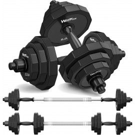 Weights Dumbbells Set, Adjustable Dumbbell Sets 22Lbs 44Lbs 66Lbs 88Lbs with Solid Steel, Barbell  Weight Set with Connector Workout Home Gym Equipment for Men Women Strength Training Shaping