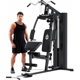 Sportsroyals Home Gym, Exercise Equipment with 154LBS Weight Stack, Multi Gym Equipment for Full Body Workout with Pulley System