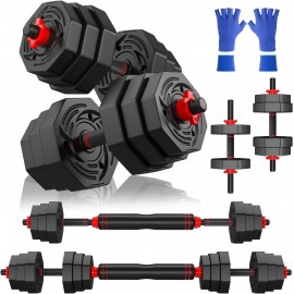 44LB Adjustable Dumbbells Set of 2, Weights Set Adjustable,Dumbbell Weights Sets with Connector for Women Man,  Weights Barbell Fitness Equipment for Workout Strength Training