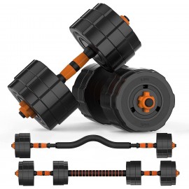 BOSWELL Adjustable Weights Barbell Dumbbells Set, 3 in 1 Non-Slip Neoprene Hand with Connecting Rod for Adults Women Men Workout Fitness,Home Gym Exercise Training Equipment