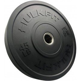 HulkFit 2-inch Sport Series Olympic Style Rubber Bumper Weight Plate for Barbell and Plate Only Weightlifting Strength Training with Shock Absorbing Low Bounce Technology - Black & Multicolor