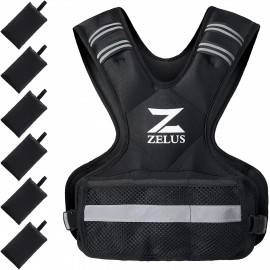 ZELUS Weighted Vest for Men and Women | 4-10lb/11-20lb/20-32lb Vest with 6 Ironsand Weights for Home Workouts | Adjustable Body Weight Vest Exercise Set for Cardio and Strength Training