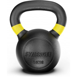 Synergee Cast Iron Kettlebells Black Matte Kettlebell Weights for Strength Training, Conditioning and Functional Fitness