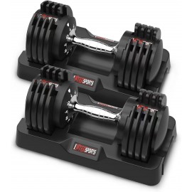 26.5 LBS Pair Adjustable Dumbbell Set Quick Adjustment Space-saving Adjustable Dumbbell with Non-Slip Handle Adjustable Weight 5 Levels-4.5-26.5 LBS, adjustable dumbbell weights set of 2 Suitable for Women Men Home Office Gym Body StrengthTraining