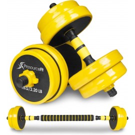 ProsourceFit Adjustable Dumbbell & Barbell Weight Set, 2-in-1  Weights Available 55Lbs, Home Gym Equipment