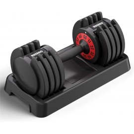 Adjustable Dumbbell 55LB Single Dumbbell 5 in 1  Weight Dumbbell with Anti-Slip Metal Handle, Perfect for Full Body Workout Fitness