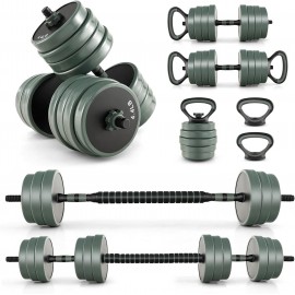 GYMAX Adjustable Dumbbell Set, 4 in 1  Weight Set with Connector, 92/47 LBS Used As Dumbbells, Barbells, Kettlebells, Push up Stands, Weight Lifting Training Equipment for Home Gym Workout Exercise