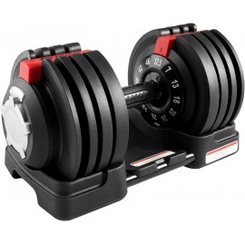 UMAY Fitness 12 Level Adjustable Dumbbells Set,52.5 LB Dumbbells Set,3-IN-1 Set Work As 12 Level Dumbbells/Kettlebells/Barbells,Home Gym Weights