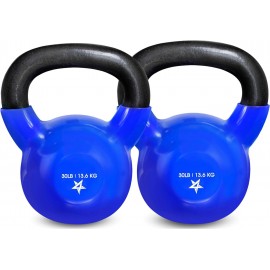 Yes4All Kettlebell Vinyl Coated Cast Iron – Great for Dumbbell Weights Exercises, Full Body Workout Equipment Push up, Grip Strength and Strength Training, PVC