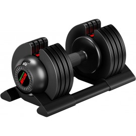 Adjustable Dumbbell, 22lb/44lb/52lb Dumbbell Set with Tray for Workout Strength Training Fitness, Adjustable Weight Dial Dumbbell with Anti-Slip Handle and Weight Plate for Home Exercise