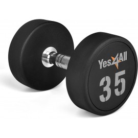 Yes4All Urethane Dumbbells with Anti-Slip Knurled Handle 5-50LBS for Muscle Building - Sold Individually