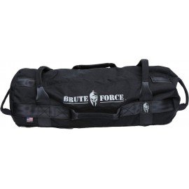 Brute Force Strongman Sandbag, Adjustable, Weighted Heavy Bag, Workout Equipment for Home Gym, Strength Training and Weight Lifting, Sandbags for Working Out, Made in USA, Black, 75-125 lbs