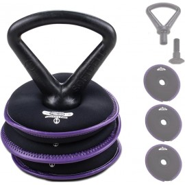 Hyperwear SoftBell Adjustable Kettlebell Set - Soft, Vinyl-Coated Weight Plates with Rubber Base - Versatile Home Gym Equipment - Compatible with SoftBell Barbell & Dumbbell