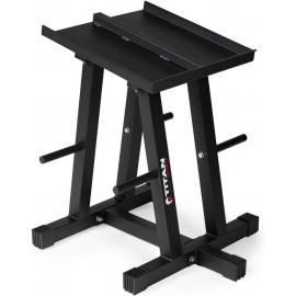 Titan Fitness Dumbbell Column Stand and Plate Tree, 260 LB Capacity, Organize Classic Dumbbells Power Block Dumbbells Loose Plates