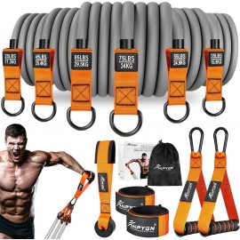 Resistance Bands, Heavy Exercise Bands with Handles, Fitness Bands for Working Out, Workout Bands for Men, Weight Bands Set for Muscle Training, Strength, Slim, Yoga, Home Gym Equipment