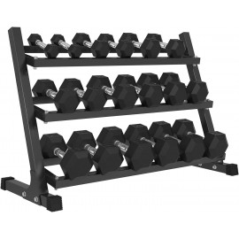 ER KANG Rubber Hex Dumbbell Set with Racks, Multiple Options in 160/200/380/450/550lbs, Strength Training Weight Set Home Gym(New)