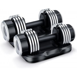 Goplus Adjustable Dumbbells, 25 lbs Single/Pair Dumbbell w/Anti-Slip Handle, Fast Adjustment Turning Dial, Workout Weights Dumbbell Set for Men Women Home Gym Fitness, Strength Training