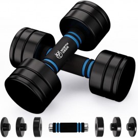 Northdeer Steel Dumbbells Adjustable Black Coated Weight Set with Foam Handles for Home Gym Workout - Strength Trainging for Men, Women (5lbs/10lbs/15lbs/20lbs)