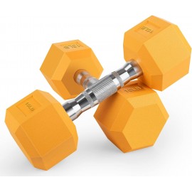 Portzon 8 Colors Options Compatible with Set of 2 Rubber Dumbbell Weight, 5-50 LB, Anti-Slip, Anti-roll, Hex Shape