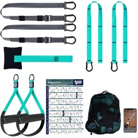 All In One Suspension Trainer Kit, Full Body Workout at Home, Exercise Straps That Will Help You Build Muscle, Burn Fat and Improve Mobility