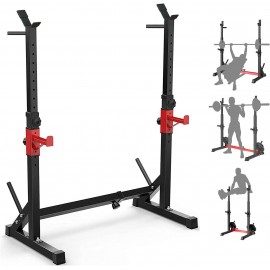 PLKO Multi-Function Squat Press Barbell Rack Stand, Height Adjustable Barbell，Max Load 550lbs,Fitness Exercise Equipment Home Gym