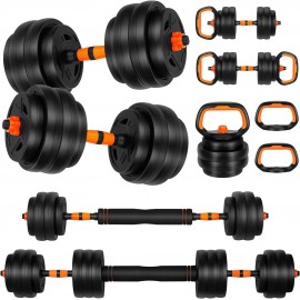 Adjustable Dumbbell Set, 20/30/50/70lbs  Weight Set with Connector, 4 in1 Dumbbells Set Used as Barbell, Kettlebells, Push up Stand, Fitness Exercises for Home Gym Suitable Men/Women