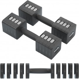 SNODE Adjustable Dumbbell Sets, Hand Weights Set - Each Dumbbell with Adjustable Weights 3lb 5lb 7lb 9lb 11lb, Anti-Slip Grip,  Weights Set for Home Gym Workout Strength Training (Pair)