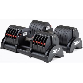 Rep Fitness Quickdraw Adjustable Dumbbells, Multiple weight ranges available including: 5-30, 5-40,5-50 and 5-60 lbs