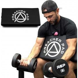 Preacher Pad by ABMAT- Portable Preacher Curl Bench, Barbell & Dumbbell Biceps Triceps Isolator, Seated Arm Isolated Barbell Dumbbell Biceps Station Home Gym