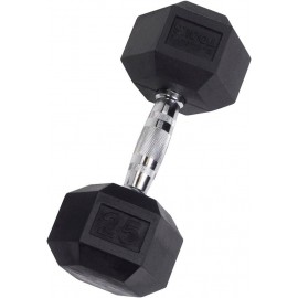 Body-Solid Rubber Coated Hexagon Dumbbells, Hand Weights For Men and Women, Weights Dumbbell for Strength Training, Body Building Home Gym Training Gear