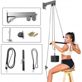 DIY Pulley Cable Machine Attachment System with Loading Pin for LAT Pull Down Tricep and Ab Pulldowns Biceps Curl Forearm at Home Gym (02)