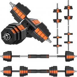 Adjustable Dumbbells Set, 44Lbs 66Lbs 88Lbs 3 in 1 Adjustable Weights Dumbbells Barbell Set, Weight Plate with Connector Used as Barbell, Dumbbell, Push up Bars, Fitness Strength Exercises for Home Gym