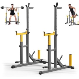 Adjustable Squat Rack,Multi-Function Barbell Rack for Weight Lifting and Home Gym Fitness Workout Portable Squat Bench Press,Load 690LBS (K KiNGKANG)