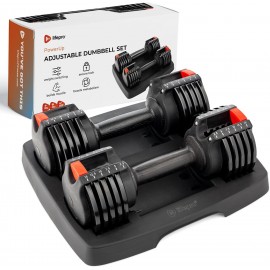 Lifepro Adjustable Dumbbells - 15Lb 25Lb 43Lb 55Lb 90Lb 6in1 Dumbbells Adjustable Weight, Compact Quick Adjustable Dumbbells set/single for Full Body Exercise & Fitness Home Gym