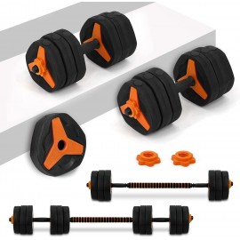 VIVITORY Weights Dumbbells Set, Adjustable Dumbbell Set Up to 40 59 90 Lbs, Weight Set for Home Workout with Connector, Non-Rolling Home Weight Set Dumbbells, Triangle, Cement Mixture