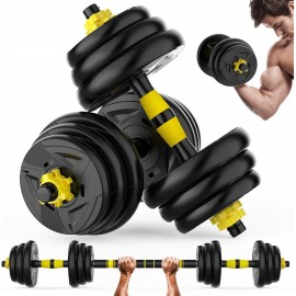 Adjustable Dumbbell Set, 44/66 lb  Weight Dumbbell Barbell Set with Connectors, Converts to Barbell, for Home Gym Exercise, Women's and Men's Fitness Gear