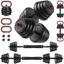 FEIERDUN Adjustable Dumbbells, 20/30/40/50/70/90lbs  Weight Set with Connector, 4 in1 Dumbbells Set Used as Barbell, Kettlebells, Push up Stand, Fitness Exercises for Home Gym Suitable Men/Women