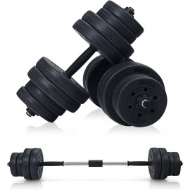 GYMAX Dumbbell Set, 2 in 1 Adjustable Dumbbell Barbell Weight Set, 66lbs Maximum Weight Dumbbell Set of 2, Home Gym Strength Training Equipment, Fitness Exercise Workout Weight Lifting Barbell Set