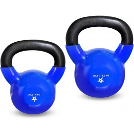 Yes4All Combo Kettlebells Vinyl Coated Weight Sets Great for Full Body Workout Equipment Push up, Grip Strength and Strength Training, Dumbbell Weights Exercises