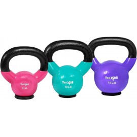 Yes4All Kettlebells Rubber Base, Kettlebell Set for Women, Strength Training Kettlebells Weights (10-65 lbs)