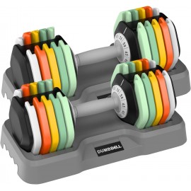 25/55 lbs Pair Adjustable Dumbbell Set, Adjust Dumbbell Weight for Exercises Pair Dumbbells for Men and Women in Home