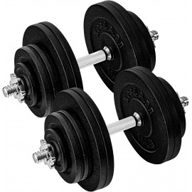 Yes4All Adjustable Dumbbell Set with Weight Plates/Connector - Exercise & Workout Equipment - Size Options 40lbs to 200lbs