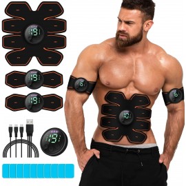 ABS Stimulator Workout Equipment, Ab Machine USB Rechargeable Gear for Abdomen/Arm/Leg, Strength Training Equipment for Men and Women