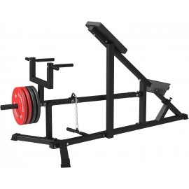 T-Bar Row Machine, Back Strength Machine with Footplate and Multi Grip Handles