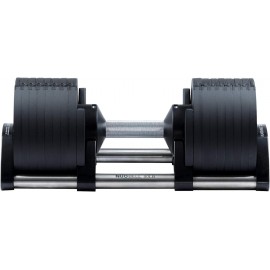 x NUOBELL Collaboration Product, Adjustable Dumbbell, Multiple Levels of Weight Change with one-Hand 80LB, Black