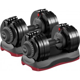 Ativafit 27.5 LBS/ 44LBS/66LBS/88LBS Adjustable Dumbbell Set with Anti-slip Handle 12 In 1 Quick Dial Adjustment Weights With Safety Locking Button Space Saving Strength Training for Full Body Home Gym Workout