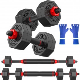 44LB Adjustable Dumbbells Set of 2, Weights Set Adjustable,Dumbbell Weights Sets with Connector for Women Man,  Weights Barbell Fitness Equipment for Workout Strength Training