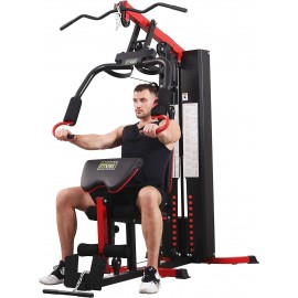 BalanceFrom Multifunctional Home Gym System Workout Station with Leg Extension and Preacher Curl, 122.5LB Weight Stack, Multiple Models